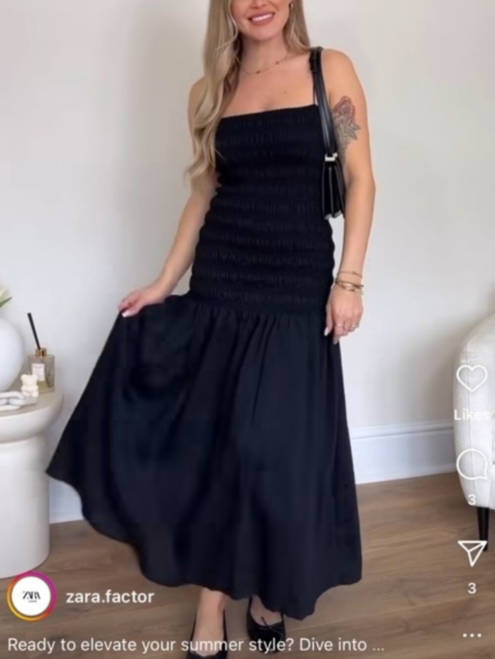 H&M Maxi Dress Black Size S NWT